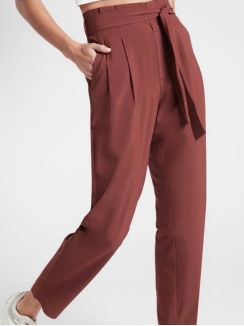 Athleta Women's Size 24 High-Waisted Tie-Belt Pants Hearth Rose